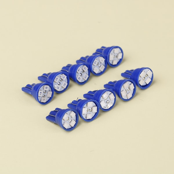 10 stk T10 kileblått 4-SMD LED dashbordlys W5W 194 2825 gau Blue One Size