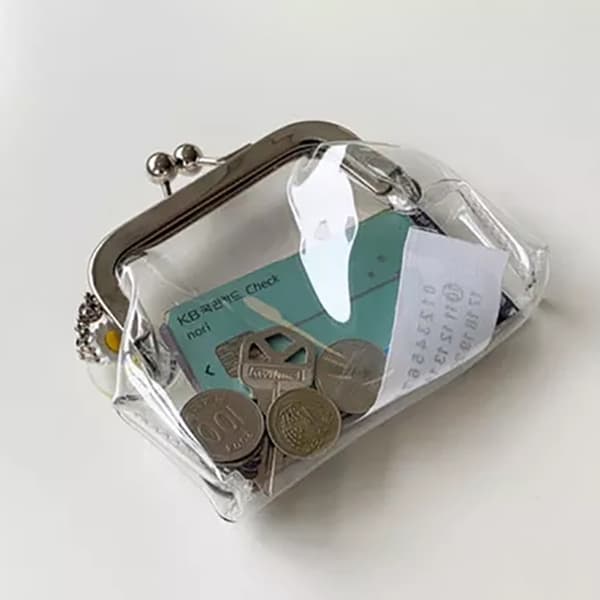 Transparent Enkel Järnmunstycke Väska Små Saker Förvaring Silver