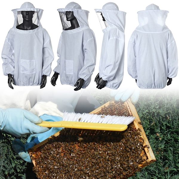Biavlerdragter Bomuld Siamese Anti-bidragt M L XL XXL Størrelse f White onesize