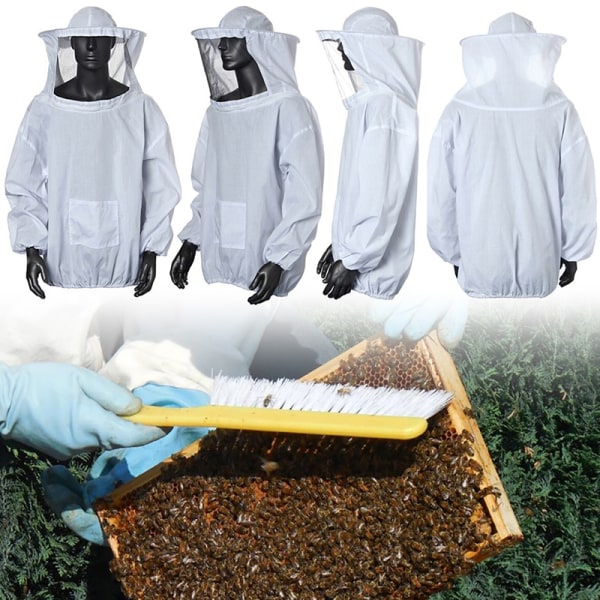 Mehiläishoitopuvut Puuvilla Siamilainen Anti-mehiläispuku M L XL XXL Koko f White onesize