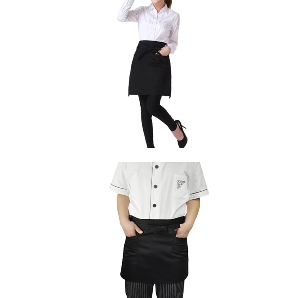 Svart Byst Servitör Kort Förkläde Kök Restaurang Flirty With Po Black one size