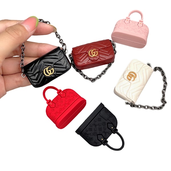 1:12 Dollhouse Miniature Handväska Kedjeväska Axelväska Handväska D white chain bag