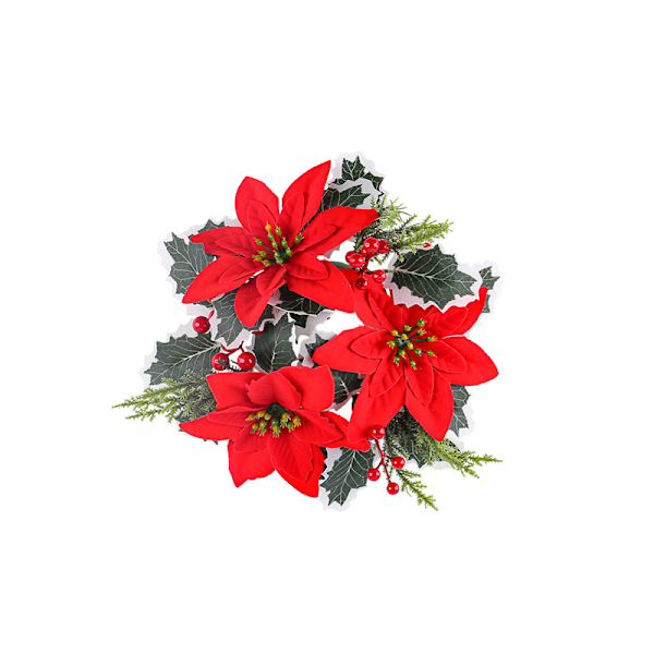 Julblomm Ljusstakar Dekorationer Konstgjorda Roser Ljus Red