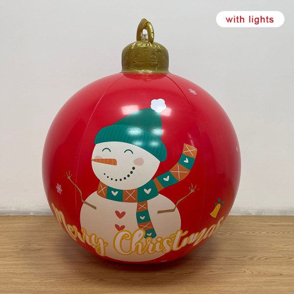60cm Utomhus jul Uppbl sbar Dekorativ Ball PVC Giant Big 3 with