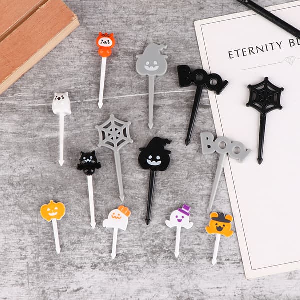 1Pack Halloween Cocktail Picks Fruit Fork Muoti Lasten Hol A4 one size