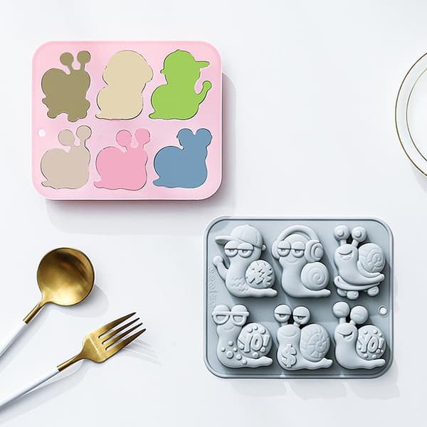 Chokoladeform Snegl Silikoneform Til Kage Gummy Jello Isbit Pink