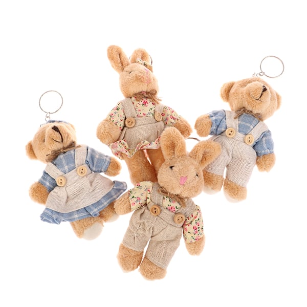 Plushbjörn Klädaccessoar Hängande Docka Nyckelring Bilväska Nyckel A