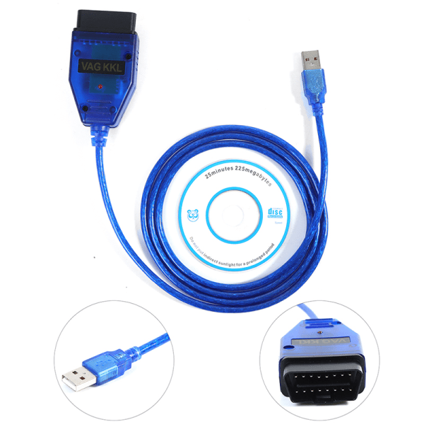 VAG-COM 409 Com Vag 409.1 Kkl USB Diagnostic Cable Scanner Inte Blue Onesize