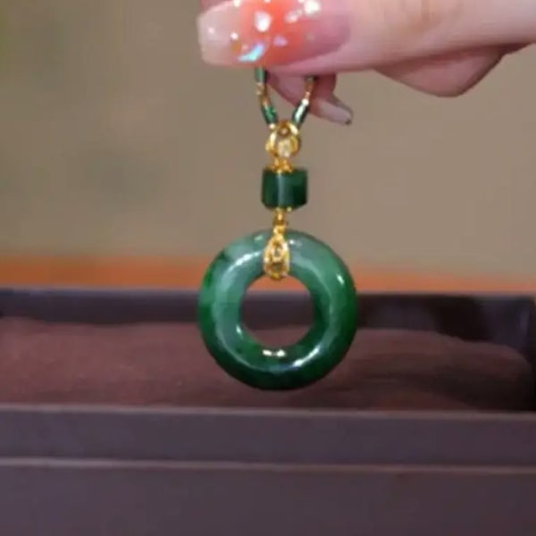 Retro bambuhalsband Lätt lyx och populär imitation Jade P onesize