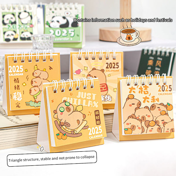 2025 Mini Catton Småbordskalender Fickformat Bärbar Kalender P A2