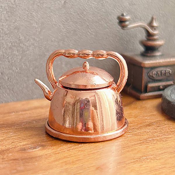 1 Stk 1:12 Miniature tekande Te Kedel Dukkehus Køkken Tilbehør Rose Gold one size