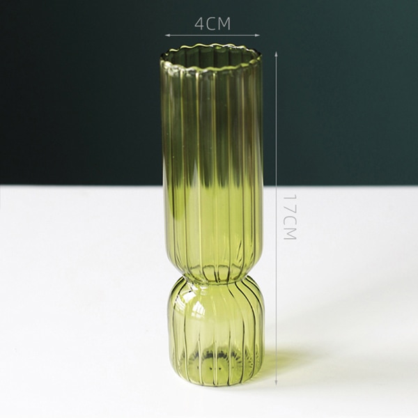 Nordic Glass Vas Små glasvaser Blomsterarrangemang Hem Gla Green 17*4cm