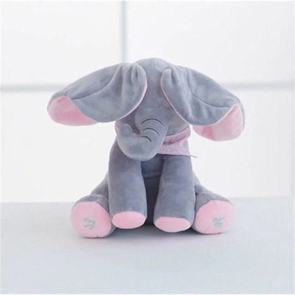 Peek-a-boo Elephant Baby Plys Legetøj Talende Syngende Udstoppede Børn Blue one size