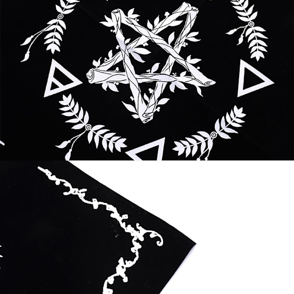 Tarots Dug Triple Moon Pentagrams Pagan Alter Cloth Flan Style 2 B