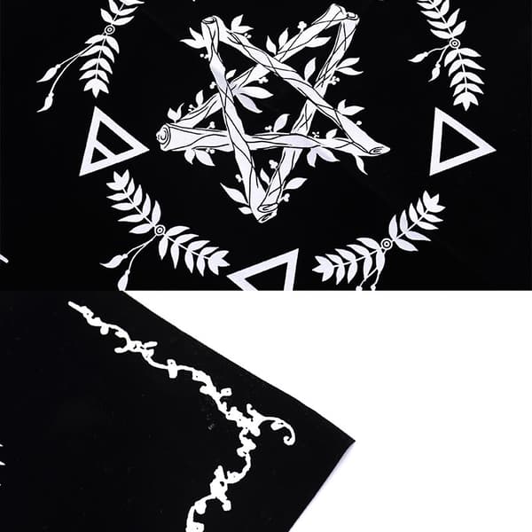 Tarots Duk Triple Moon Pentagrams Pagan Altar Cloth Flan Style 1 A