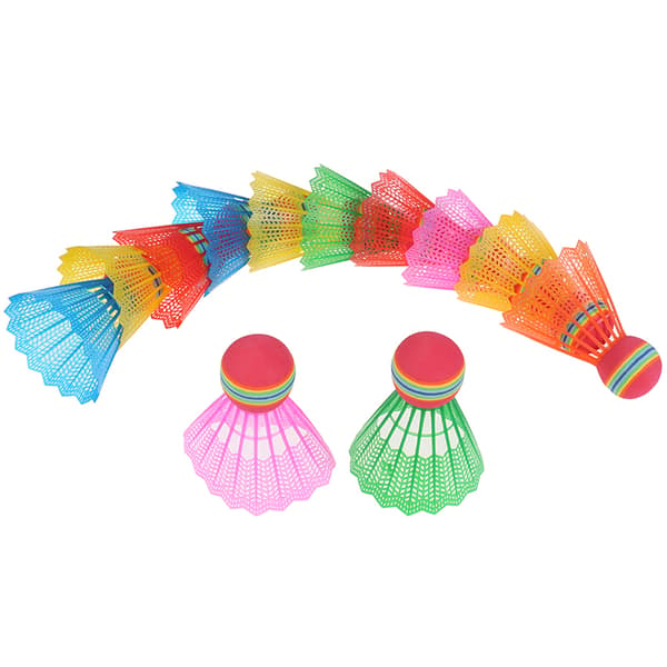 12 STK Badminton EVA Regnbueballhode Nylon Badmintonfjær Random Color 12Pcs