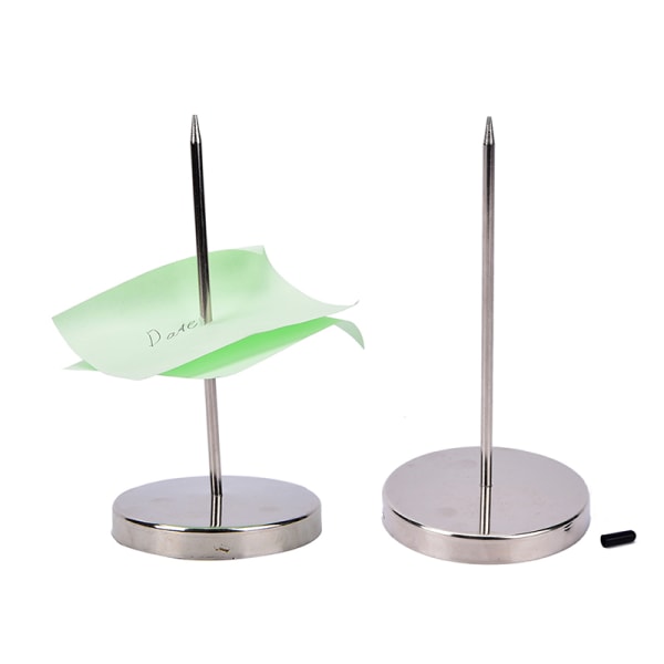 2 stk. Safe Memo Holder Spike Stick til Bill Kvittering Note Paper O Silver 2pcs