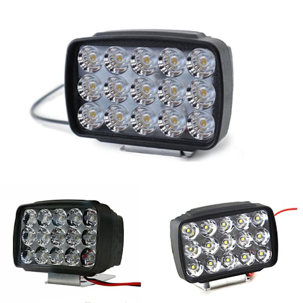 2 Stk Motorcykel Forlygte Spot Lys 15 LED 1000LM Motos ATV UT Black 2Pcs