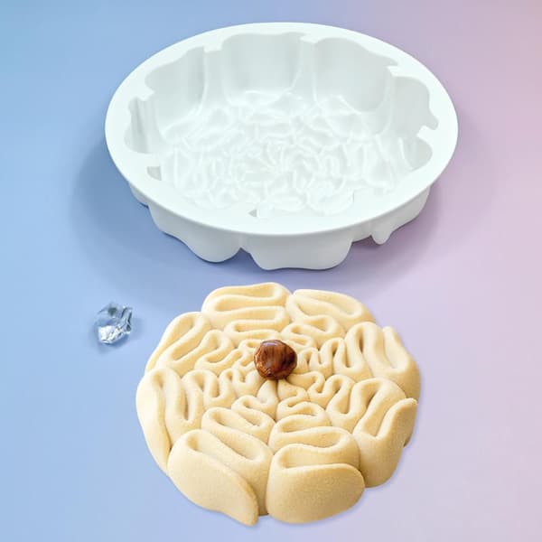 Rund spets tårta silikonform pudding gelé chokladmousse mo White