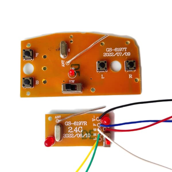 1 sett 2,4G 4CH RC bilfjernkontroll krets PCB-sender og Black onesize