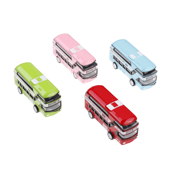 Lasten metallivaluautojen lelut vedetään taaksepäin 1:43 kaksikerroksinen lontoo Pink 1pc