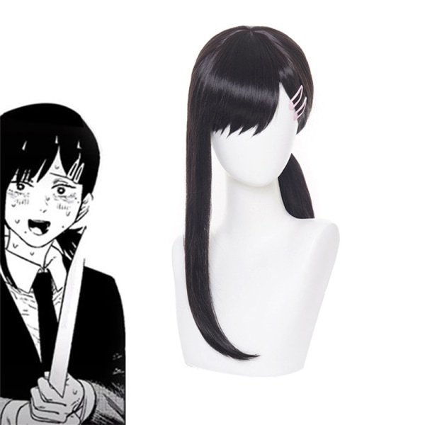 Anime Chainsaw Man Igashiyama Kobeni Cosplay Wig Syntetisk hår Black One Size