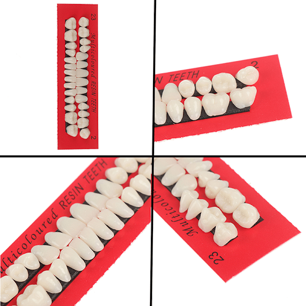 28 stk Akrylharpiks Protese Øvre Nedre Nyanse 23# A2 Dental one size