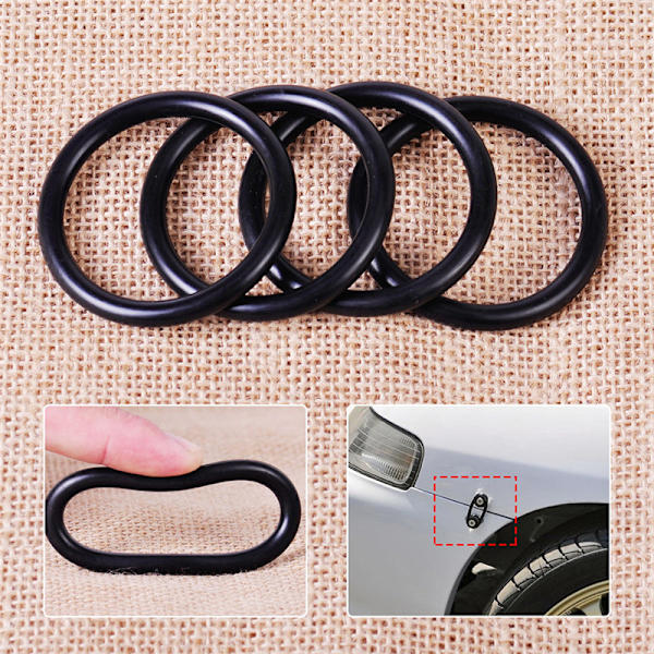 4 stk Gummi O-ring Fastener Kit High Strength Bumper Quick Rele Black 4pcs
