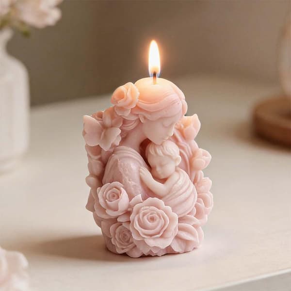 Silikonform Giftfri Gips Ornament Form Blomst Mor Form White