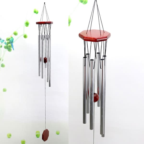Large Deep Tone Windchime Chapel Bells Wind Chimes Outdoor Gard Silver one size