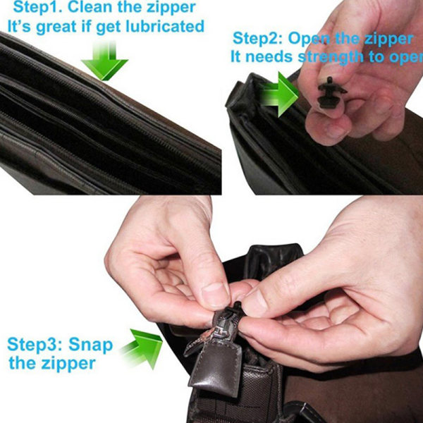 12 stk 3 størrelser Universal Instant Fix Zipper Repair Kit Replaceme Coffee onesize