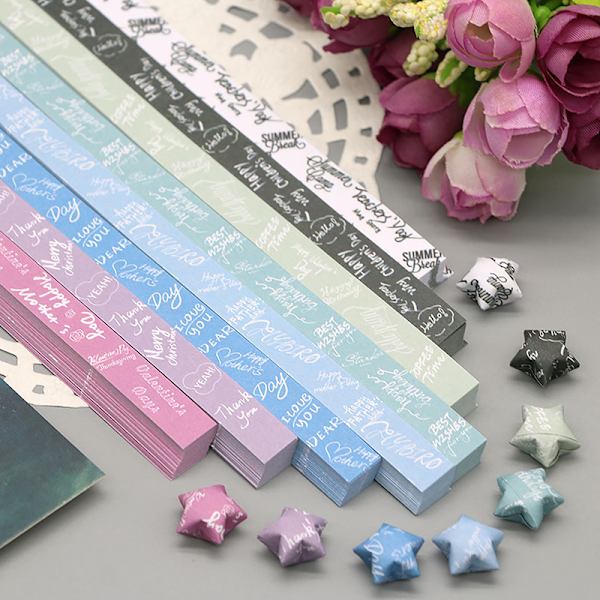 540 kpl Väriyhdistelmäsetti Tähtipaperit Onnen Tähti Origami Paperi St N