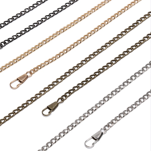 DIY pitkä 120 cm metallinen vaihtokahva ketju Crossbody Olka Silver