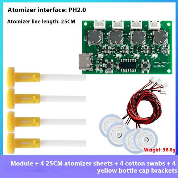 4 Spray Luftfukter Type-C USB Mini Luftfukter DIY-sett Tåkeprodusent A4