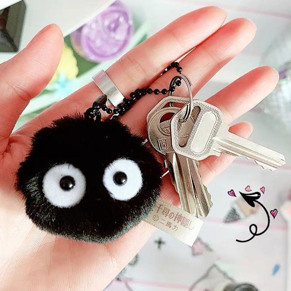 e My Neighbor Totoro nøglering Spirited Away Bag Charms Purse Ac Black OneSize