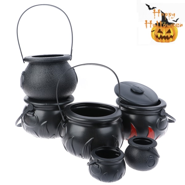 1 STK Halloween Candy Pot Cauldron Novelty Halloween bøtte Orna Large with  fire 3d0d | Large with fire | Fyndiq