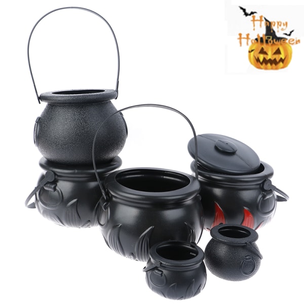 1 STK Halloween godiskruka Cauldron Nyhet Halloween hink Orna Large with fire