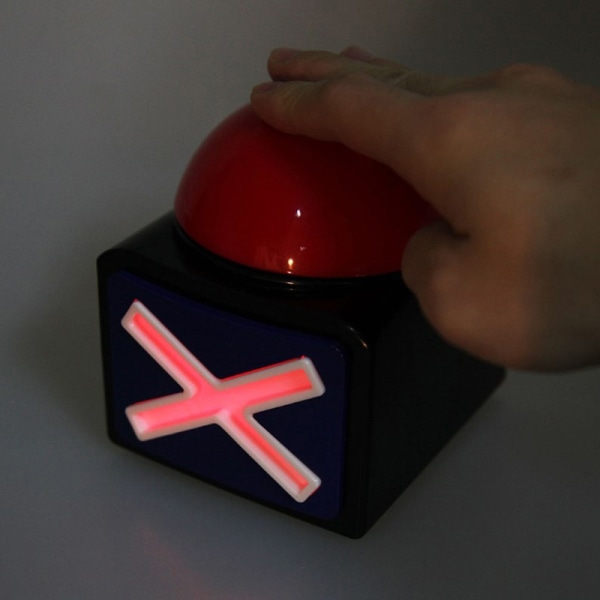 Spil Svar Buzzer Alarm knap med lydlys Trivia Quiz Go Red onesize