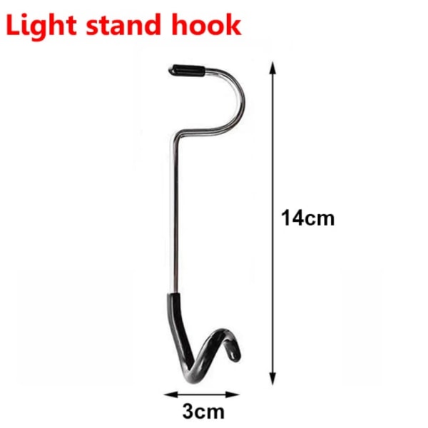 Campinglys stangkrok Rustfritt stål teltstang lampekrok Mul Black 5PCS