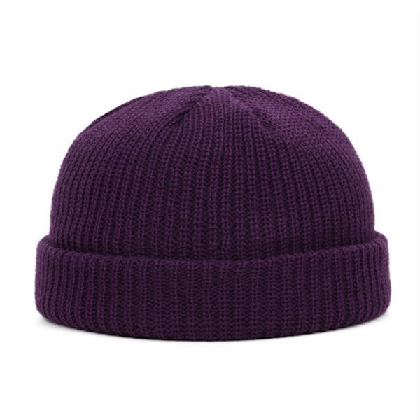 Unisex Miesten Naisten Pipo Hattu Lämmin Ribbed Winter Turn Ski Fisherm Purple one size