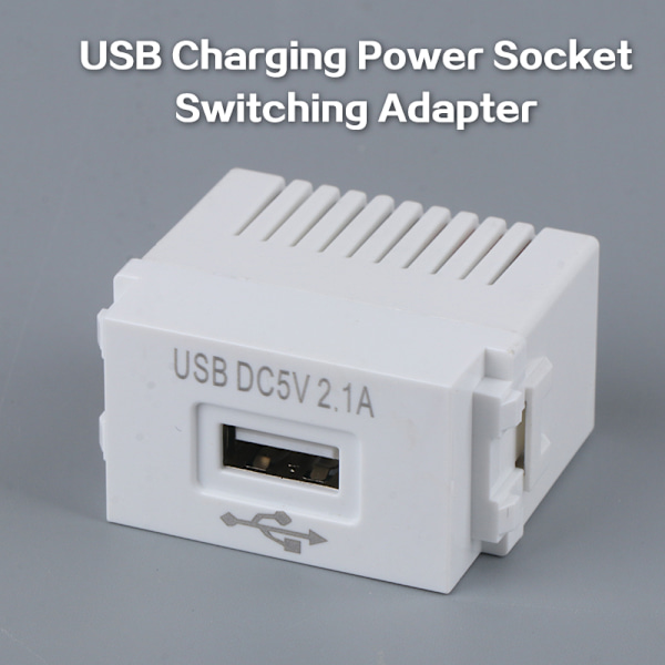 USB Power Module 220V 5V Transformator 2.1A USB-ladekontakt S White