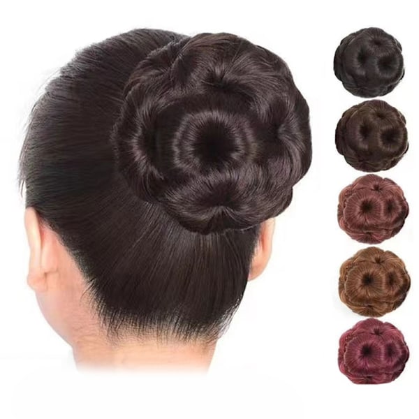 Syntetiskt Hårsnodd Bud Hårclips För Kvinnor Hästsvans Klämma brownish black