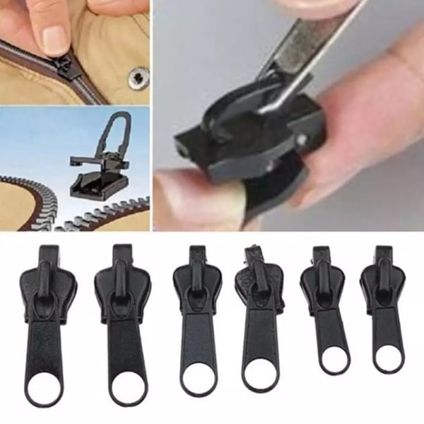 12 stk 3 størrelser Universal Instant Fix Zipper Repair Kit Replaceme Coffee onesize