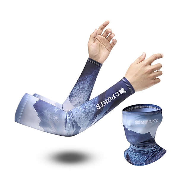 Sommar kylarm ärmar cover huvud ansikte hals tub halsduk Set A8 A pair