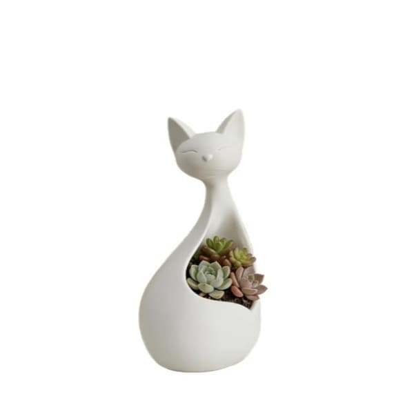 Nordisk minimalistisk blomkruka kattformad 3D-printad kattblomma White