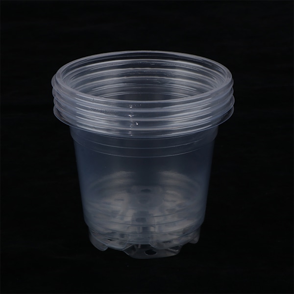 5 st Nursery Pot Transparent plast PET Stater Cups med Cov Transparent 5Pcs