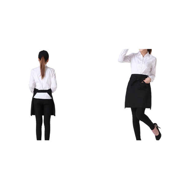 Svart Byst Servitör Kort Förkläde Kök Restaurang Flirty With Po Black one size