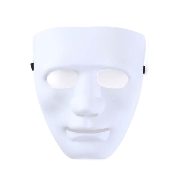 Full Face Unisex Street Dance Opera Party Mask Cosplay Svart Wh White ONESIZE