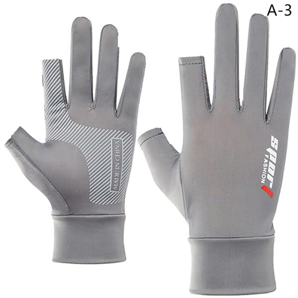Leakage Two Finger Gloves Summer Thin Hengittävä Anti-Wear Spor gray A