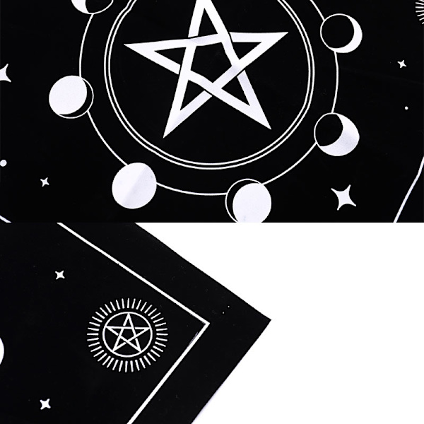 Tarots Dug Triple Moon Pentagrams Pagan Alter Cloth Flan Style 2 B